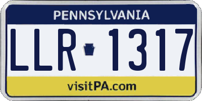 PA license plate LLR1317