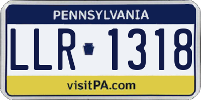 PA license plate LLR1318