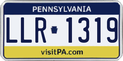 PA license plate LLR1319