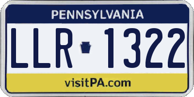 PA license plate LLR1322