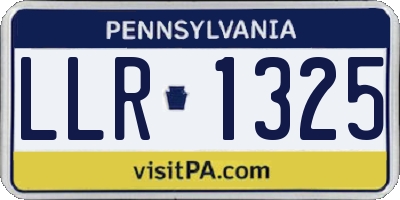PA license plate LLR1325