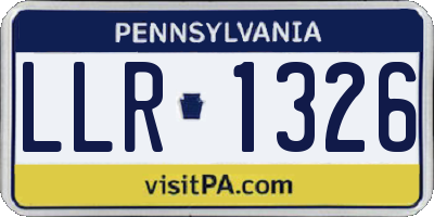PA license plate LLR1326