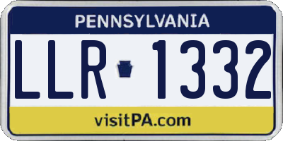 PA license plate LLR1332