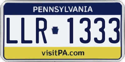 PA license plate LLR1333