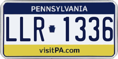 PA license plate LLR1336