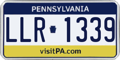 PA license plate LLR1339