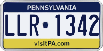 PA license plate LLR1342