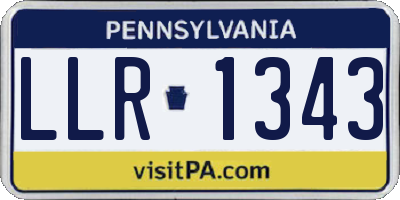 PA license plate LLR1343