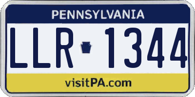 PA license plate LLR1344