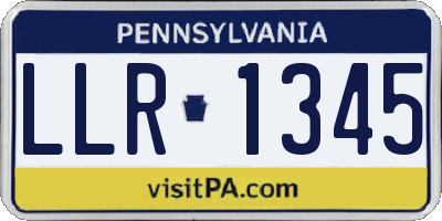 PA license plate LLR1345