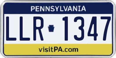 PA license plate LLR1347
