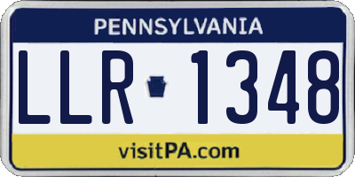 PA license plate LLR1348