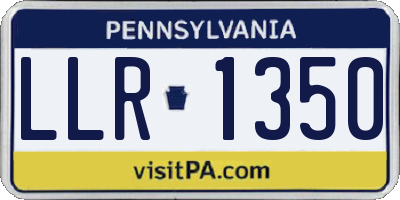 PA license plate LLR1350