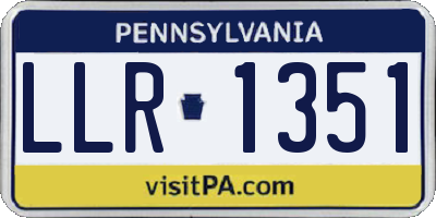 PA license plate LLR1351