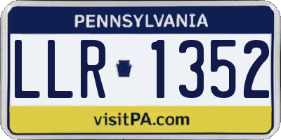 PA license plate LLR1352