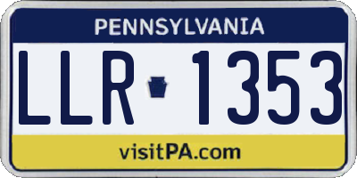 PA license plate LLR1353