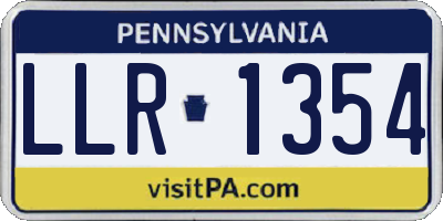 PA license plate LLR1354