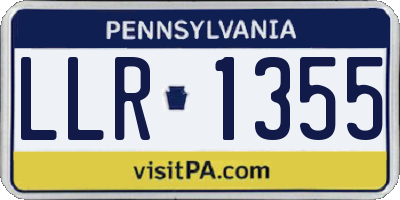 PA license plate LLR1355