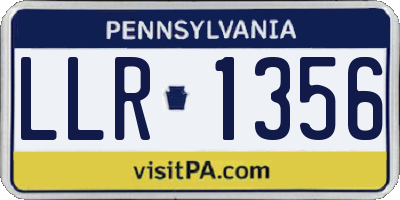 PA license plate LLR1356