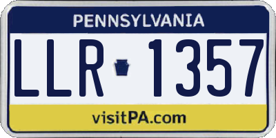 PA license plate LLR1357