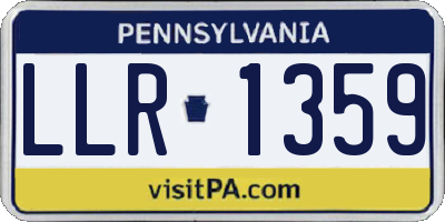 PA license plate LLR1359