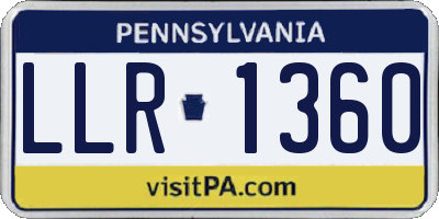 PA license plate LLR1360