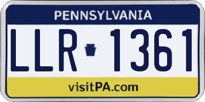 PA license plate LLR1361
