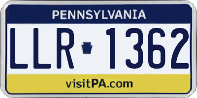 PA license plate LLR1362