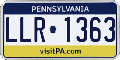 PA license plate LLR1363
