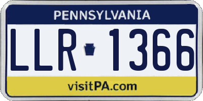 PA license plate LLR1366