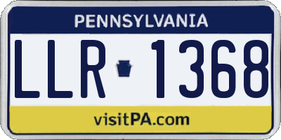 PA license plate LLR1368