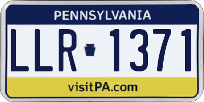 PA license plate LLR1371