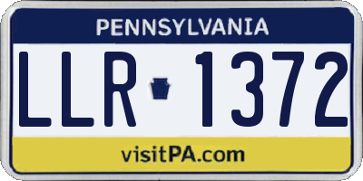 PA license plate LLR1372