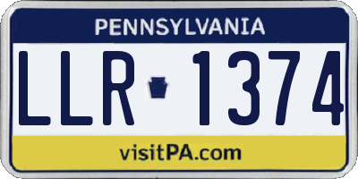 PA license plate LLR1374