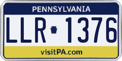 PA license plate LLR1376