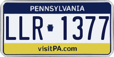 PA license plate LLR1377