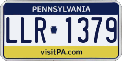 PA license plate LLR1379