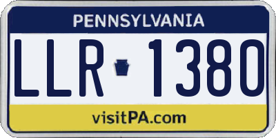 PA license plate LLR1380