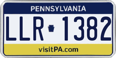 PA license plate LLR1382