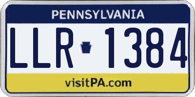 PA license plate LLR1384