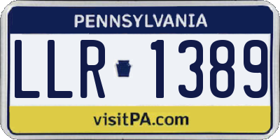 PA license plate LLR1389