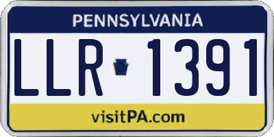 PA license plate LLR1391