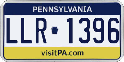 PA license plate LLR1396