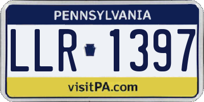 PA license plate LLR1397