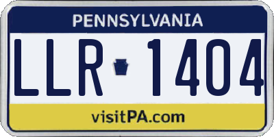 PA license plate LLR1404