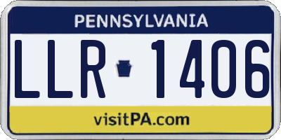 PA license plate LLR1406