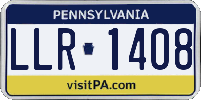 PA license plate LLR1408