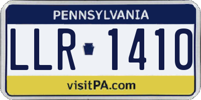 PA license plate LLR1410