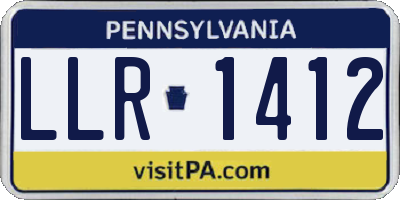 PA license plate LLR1412