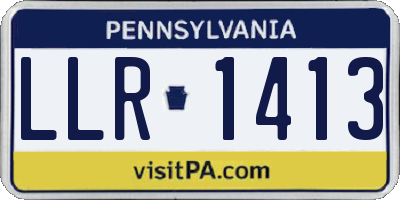 PA license plate LLR1413